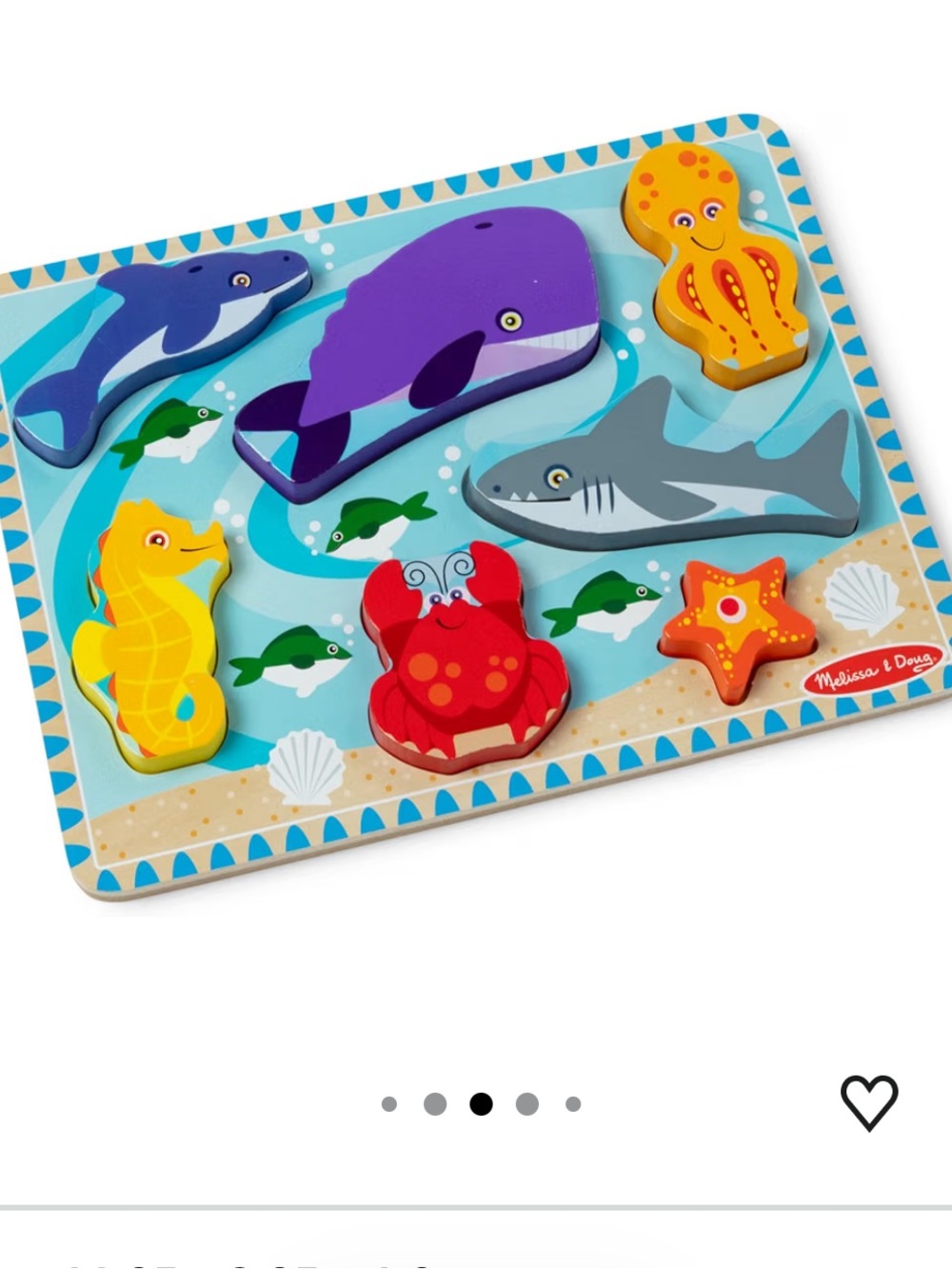 Melissa & Doug Sea Creatures Wooden Chunky Puzzle